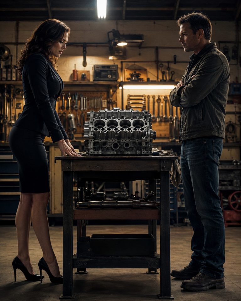 “He spent his last $400 on a rusted engine block,” the billionaire laughed in front of cameras, calling it the “perfect purchase for a man who refuses to move forward.” Mason loaded it into his truck without a word. Nobody knew what was hiding inside that rust — or what $400 would become when a man who knew how to look finally saw what everyone else walked past. Then the museum called, the cameras returned, and the woman who laughed found herself standing in his garage asking for forgiveness.