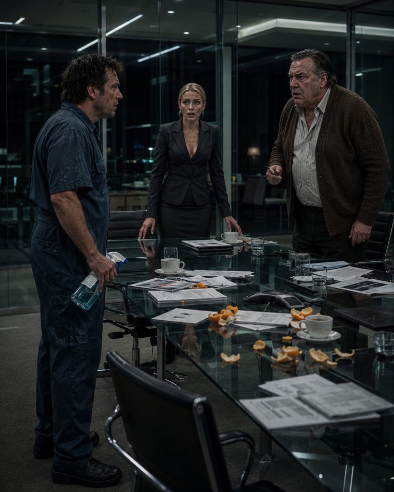 “The boardroom smelled of fear, expensive leather, and Arthur’s cheap lemon floor wax. Twelve elite interpreters had already choked, leaving a billion-dollar merger bleeding on the table. Nobody noticed the janitor emptying the trash until he opened his mouth and tore the room apart in perfect unaccented Farsi. His daughter’s oxygen tank depended on this job — and the man everyone ignored just became the only person who could save the deal.”