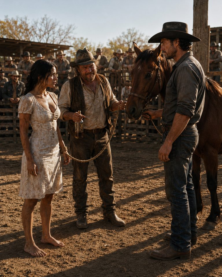 “Got a dumb one here,” the drunk hollered, yanking a rope tied to a girl’s wrist. “She cleans, cooks, and don’t sass. Comes with the horse.” I’d come to town for livestock, not a soul. But when she looked at me with those eyes — not begging, not pleading, just seeing me — I counted out my coins and took them both. Then I learned she wasn’t dumb at all. She heard what no one else could.