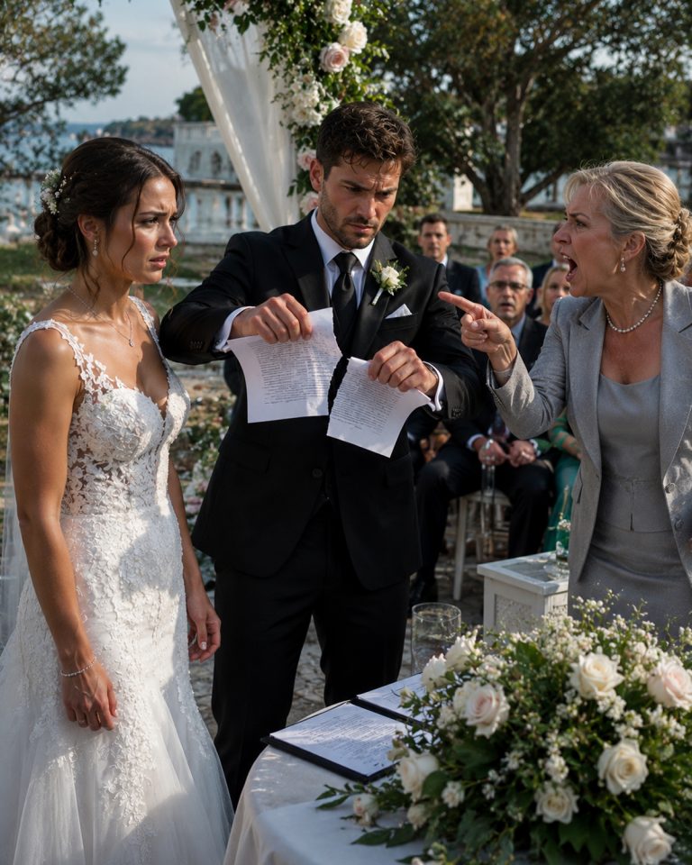 “Put it on,” my stepmother shoved Serena’s veil into my hands. “He only needs a Brooks wife, not the right one.” My stepsister had run away ten minutes before the contract wedding deadline — and I was the substitute they’d picked because I was too broke to say no. I walked down the aisle in a dress made for someone else, expecting humiliation. Instead, the groom looked at me, tore up the contract, and said something that changed everything.