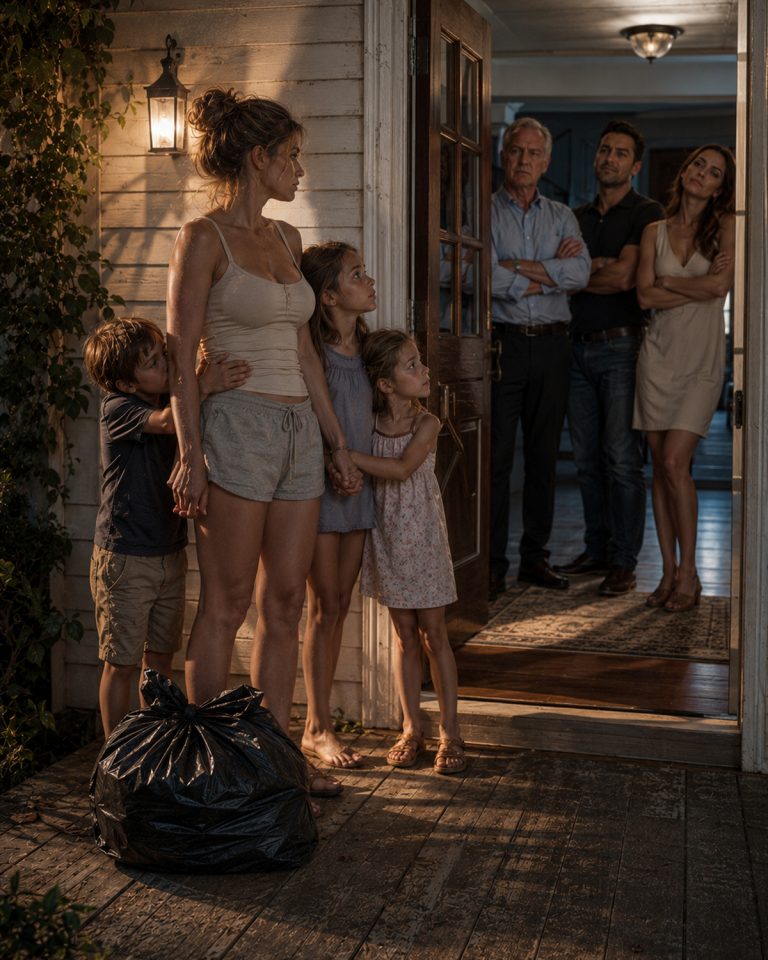 “I stood on my parents’ porch with three children behind me, a garbage bag at my feet, and knocked on that door like I had a thousand times before,” she said. “My own mother’s house, my own father’s door — and they closed it right in front of my kids. My brother laughed. My sister gave me a lecture. And I stood there and made myself one promise: watch what happens.” Eighteen months later, she built something from nothing while they stayed exactly the same — and the ending will leave you speechless.