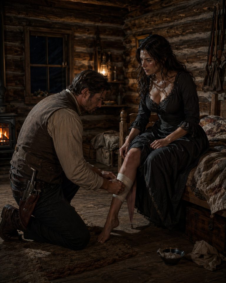 “The wind in 1882 Montana did not blow. It hunted. It came screaming down from the northern mountains like a living thing with teeth, swallowing the sky and burying the earth under a white rage. The plains disappeared. The trees bent low like they were begging for mercy. It was the kind of storm that erased men without leaving a mark behind. Luke Callahan had lived in Montana long enough to know the difference between a hard winter and a killing one. This was a killing one. The snow lashed against his face like sandpaper as he pushed Bess forward through drifts that reached her chest. Then Bess stopped first. Her ears snapped back. She refused to move. Luke squinted through the storm. At first, he saw nothing. Then a shape — a dark shadow buried in the drift. He found her face down, almost covered by the snow. Dark hair frozen to her cheek. Fine wool coat torn open. She looked like she belonged in a ballroom, not dying in a Montana blizzard.”