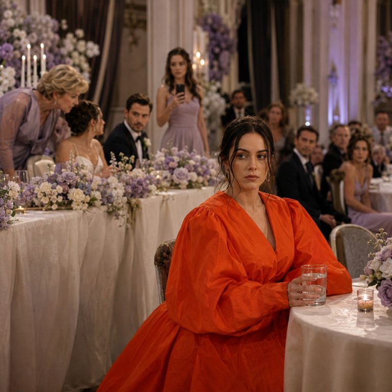 “The only one left,” my sister said, handing me a bright orange dress three sizes too big on the morning of her wedding. I stood there in the bridal suite, holding a garment bag from the floor while five other bridesmaids in flowing lavender gowns sipped mimosas around me. Nobody accidentally orders a size 2XL in a color that doesn’t match a single flower in the entire venue. Nobody forgets to tell their own sister what the bridesmaids are wearing until the ceremony day. And nobody smiles the way Natalie smiled when she handed it to me — slow, satisfied, like she’d been waiting for that exact moment for years. But here’s what my sister didn’t know. Three weeks earlier, someone had already shown me the vendor order form. I knew exactly what she had done. And I made a quiet decision right there in that room — not to scream, not to cry, not to leave. I put on the dress.