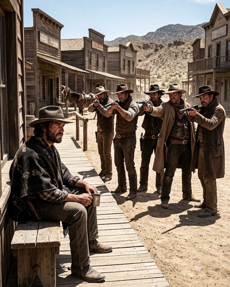 “10 seasoned bounty hunters, 10 rifles aimed at a single rotting cabin in the dead of winter. Inside, a man with no name lay sleeping — a $50,000 bounty on his head. They thought they had the drop on a tired, cornered animal. They thought the night would end with a corpse and a heavy payday. But they didn’t realize they weren’t the hunters. They were the bait. And the nameless man inside? He only brought 10 bullets.”