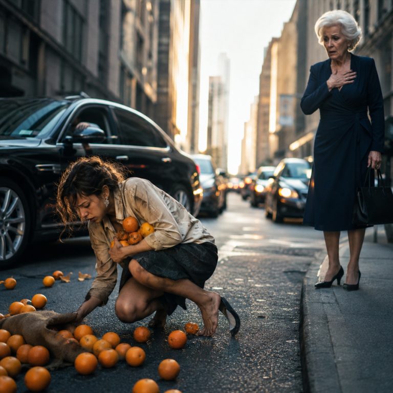 “5 minutes late — you’re fired,” my supervisor said, sliding the termination letter across her desk. I’d just spent 15 minutes in the middle of traffic, picking up oranges for an elderly stranger whose bag had torn open. My hair was destroyed, my heel had snapped, and I was holding an orange stain on my blouse like a badge of shame. I walked out with a cardboard box, went home to my 9-year-old son, and thought my life was over. Then my phone rang. It was the CEO’s office. And the woman I’d helped in the street? She was already waiting for me.
