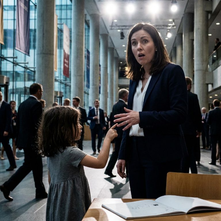 In the glass atrium of the Whitmore Group, a seven-year-old girl named Khloe stood very still and stared. The billionaire CEO had just stepped off the stage when Khloe’s voice cut through the noise: “My dad has a ring like yours.” Scarlet Whitmore’s hand stopped moving. The platinum band with the sapphire hidden on the inner face was not a catalog item. Eight years ago, it had been made as a single pair. The person who wore the other one had vanished the night everything fell apart. But now, through the mouth of a child, the past had found its way back. And what it carried with it would destroy the man who had spent nearly a decade lying to them both.