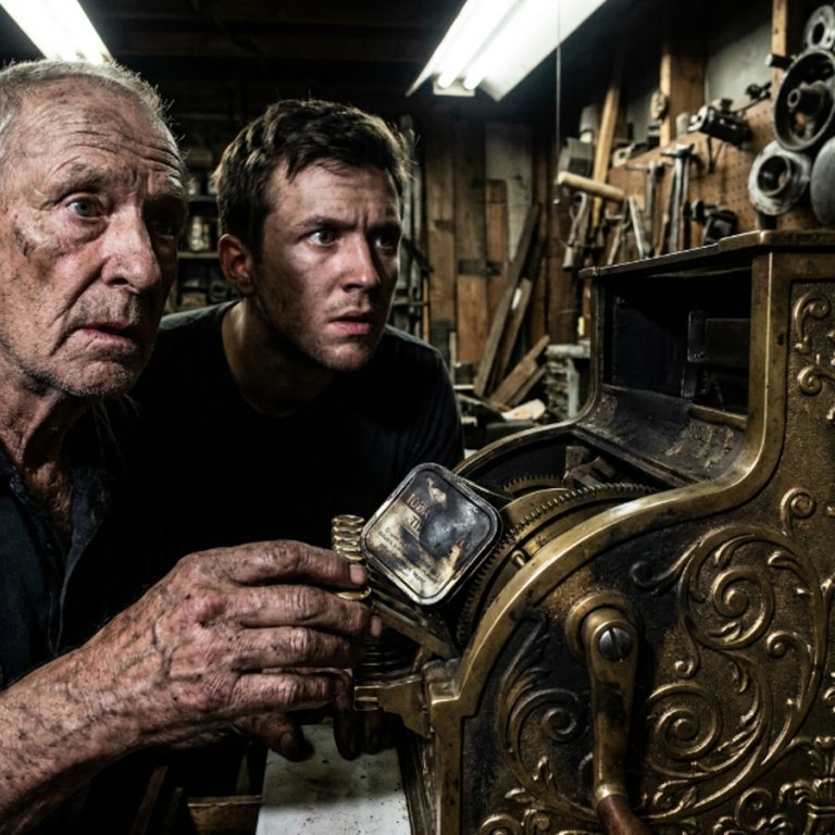 “He just bought a $65 doorstop,” the crowd roared as Wade hauled the scorched, rusted cash register onto his truck. For fourteen years, he never forced it open, despite the town’s mockery. Then, a young apprentice found the secret latch—and the “junk” inside turned the entire town upside down.