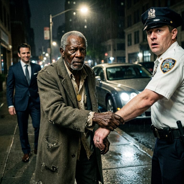“Get away from my car, you disgusting creature.” The millionaire’s voice dripped with contempt as he looked down at the old black man sitting on the sidewalk. His friends laughed. His driver called security. The police searched the old man and threw his belongings across a squad car. Then someone noticed the gold pendant hanging beneath his torn collar. A symbol the millionaire knew better than his own signature. And in that moment, everything changed — because the man on that sidewalk wasn’t who any of them thought he was. Not even close.
