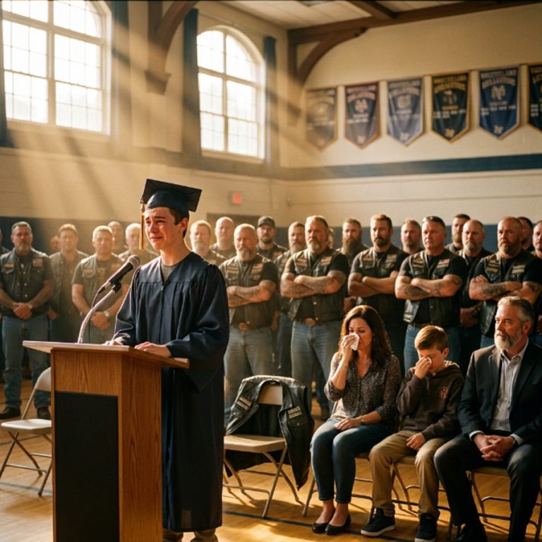 “Can you be my dad for one day?” The 11-year-old stood in the Hell’s Angels clubhouse with a black eye and a backpack full of hope. The room went silent. What happened next would change not just his life — but an entire community. Sometimes the family we choose is the one that saves us.