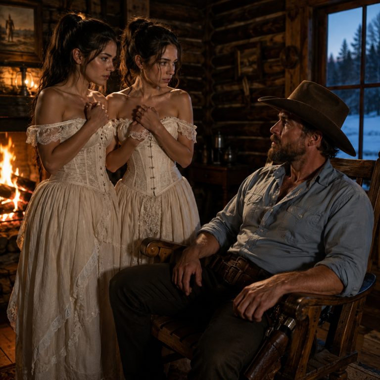 “Will you stay if we undress?” The question came from the darkness of his cabin, two sisters huddled in his spare blanket, offering themselves as payment for their rescue. He’d pulled them from a blizzard, carried them through waist-deep snow, and now they were bartering their bodies for shelter. He turned his back to them, jaw clenched, and said nothing. Then the man who owned them showed up at his door with a knife — and the sisters proved they were far more than victims.