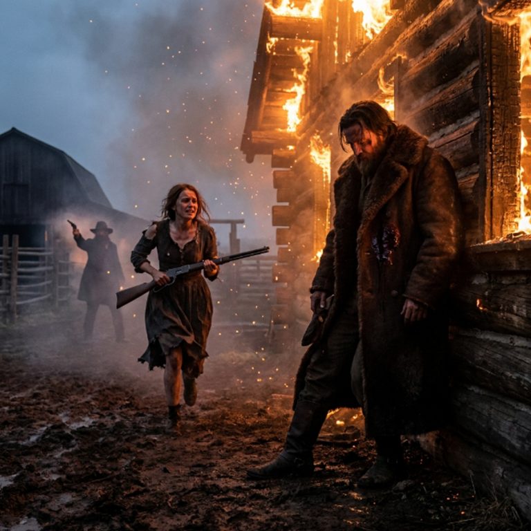 “What if the only man who ever protected you was also the man you feared most?” She was sold at auction like livestock, a woman who’d killed her husband in self-defense. When the scarred mountain man bought her with a bloody sheriff’s badge, she braced for the worst. He gave her his coat, his bed, his silence. She pushed him, shoved him, begged him to hit her so she could stop waiting for the blow. Then seven riders came for vengeance — and the woman who’d been bought and sold her whole life had to decide if she’d hide in the cellar or fight beside the only man who’d ever shown her kindness.