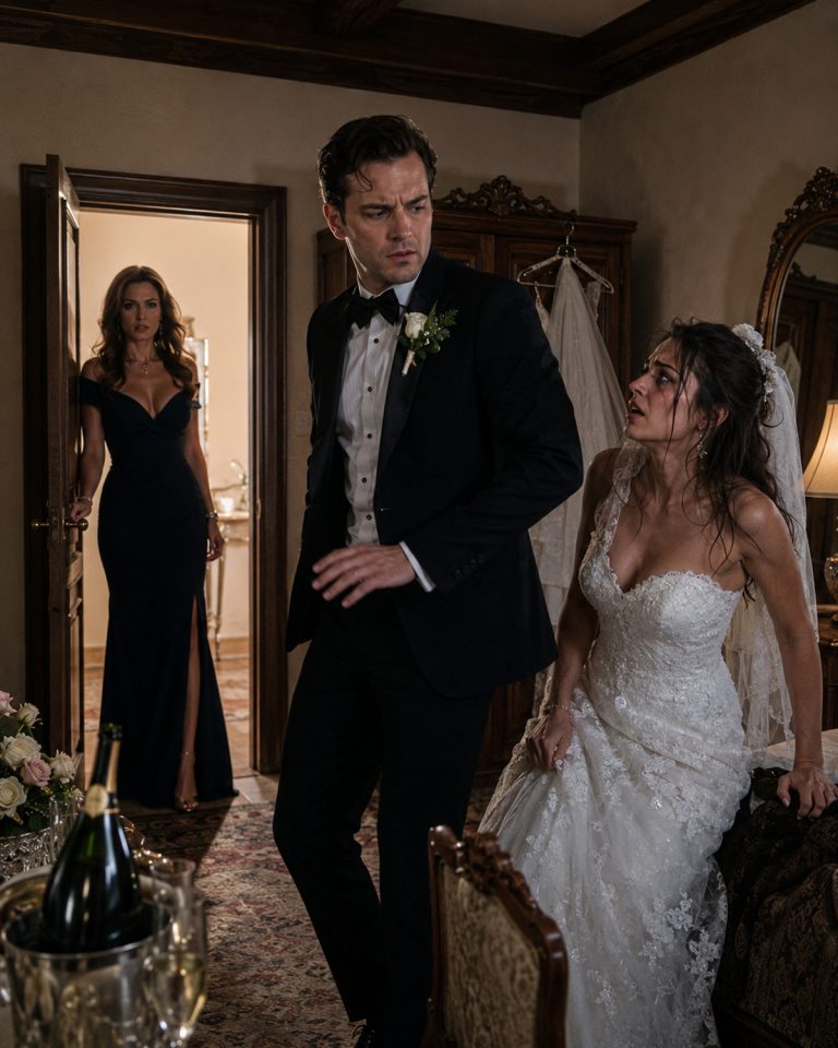 “I caught my husband with his hands buried in my brother’s bride’s wedding dress — 4 hours after she promised to love him for the rest of her life.” The music was still playing outside in the vineyard courtyard when I opened the bridal suite door. My husband didn’t look guilty. He looked irritated — like I had ruined the timing of a plan he had already decided was reasonable. Then my brother appeared in the hallway, his bow tie loose, a half-empty glass of bourbon in his hand, looking for his new wife. That’s when my father tapped a champagne glass and stopped the music. He didn’t just expose an affair. He exposed embezzlement, fraud, a stolen inheritance — and a $2.5 million life insurance policy my husband had taken out on me 12 days before my 33rd birthday.