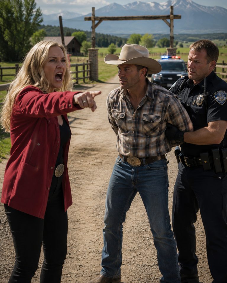 “Get out. This land is under our control now.” The woman’s scream shattered the Texas silence as I hit my brakes hard. A fake cop stood at my family ranch gate, pointing at me like some criminal. Her badge glinted. Official documents fluttered in her grip. “You have no authority here anymore, Sullivan.” She knew my name. She knew my family. But I’d never seen her before. How did strangers suddenly control our ranch? What gave them the right to block me from my own property? I was about to find out — and what I discovered was a $4 million scheme targeting elderly landowners across three counties. These people had made a serious mistake when they decided to target the Sullivan family.