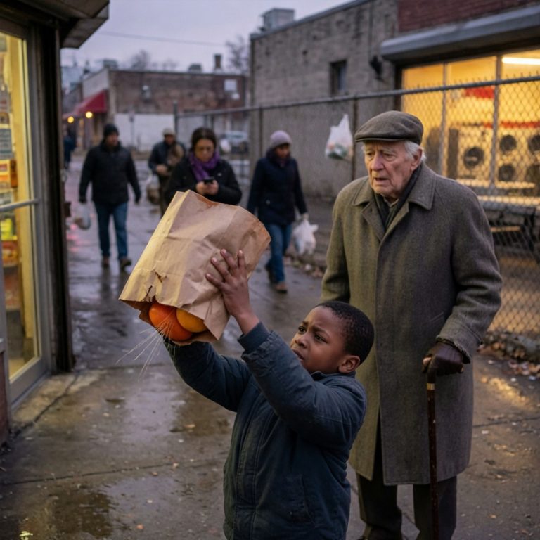 A Hungry Boy Carried an Old Man’s Groceries—Then the Old Man Changed Everything