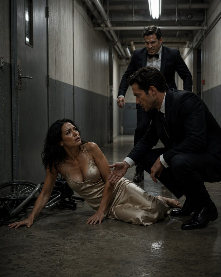 “My fiancé pushed me out of my wheelchair at our engagement party,” I whispered to the stranger who found me on the floor. Marcus stood over me, still demanding I marry him — but then the man in the dark suit crouched down, said something in Italian, and offered me his hand. I took it without knowing that choosing him would cost me everything I thought I knew about love and survival.