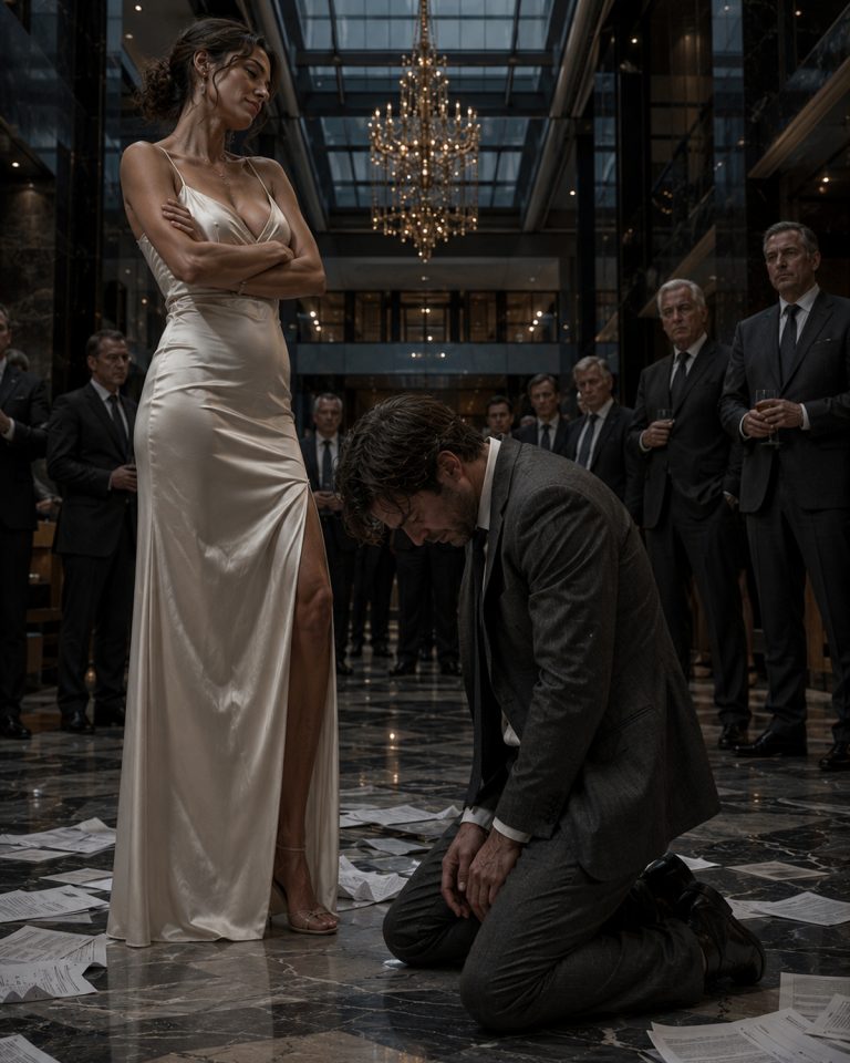 “Daddy sticky,” my four-year-old whispered as his fruit-snack fingers gripped my trousers. I was on my knees in a lobby full of executives, scrambling for scattered papers while my ex-wife and her new fiancé watched. “Look at your life,” she said. Then a voice cut through the chaos—low, terrifyingly calm. “Caleb.” I looked up. The billionaire CEO of Hail Enterprises was walking toward me. She knew my name. She knew my work. And she wasn’t looking at my mess—she was looking at the woman who made it.