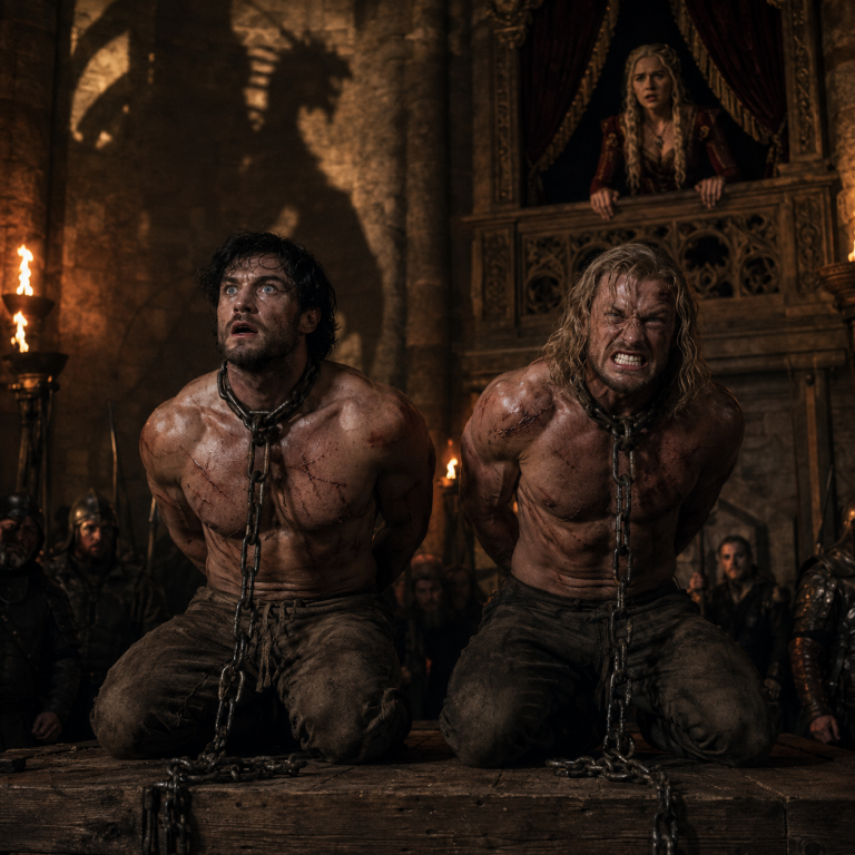 “Pick which one lives and which one dies,” her father said from the throne as the auction hall chanted around her. She had spent 23 years learning to stay quiet. Then the dark-haired shifter looked up with eyes like winter ice — and she spoke three words that changed everything. The guards moved to obey. But no one saw what she hid in the folds of her gown that night…