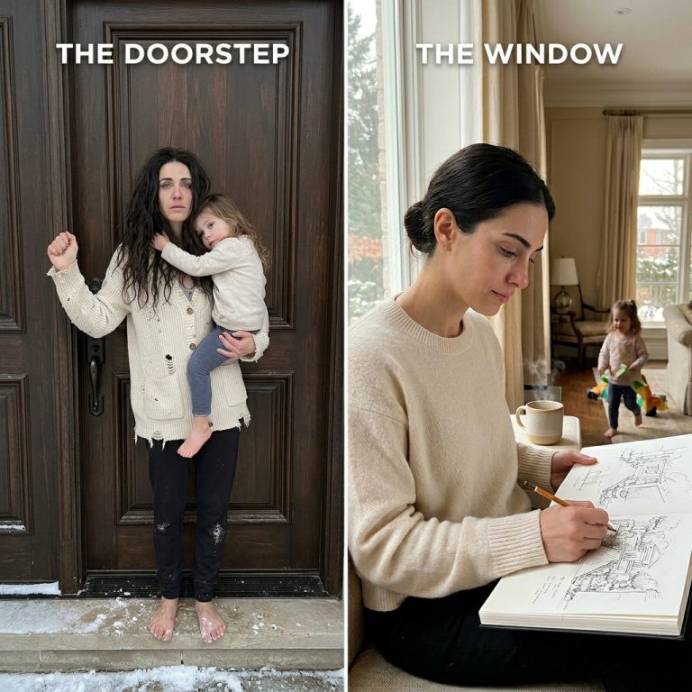 She Didn’t Beg for Money at His Mansion Door—Just Asked to Clean for a Plate of Food. Then He Saw Her Face.