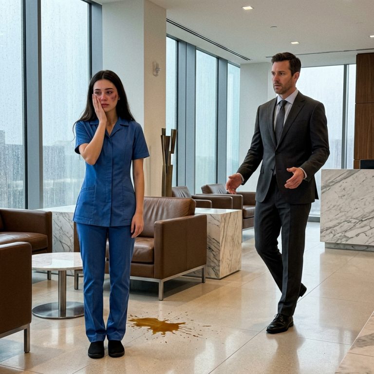 The CEO Never Noticed the Night Cleaner Until He Saw the Bruise on Her Face—Then He Sat Down and Changed Everything