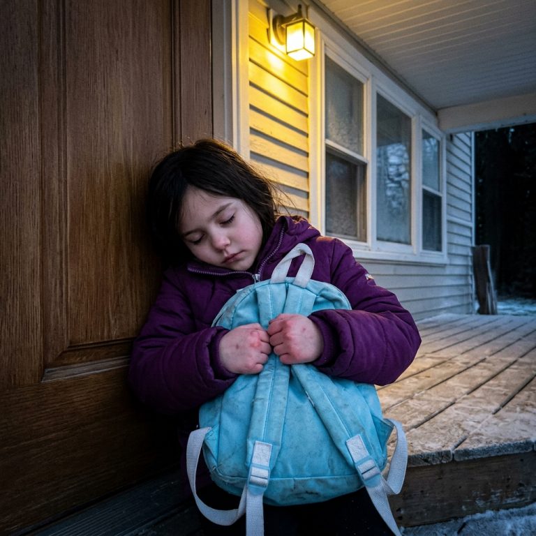 A 7-Year-Old Girl Showed Up on a Stranger’s Porch at 5 a.m. in Freezing Cold—Then He Saw What Was in Her Backpack