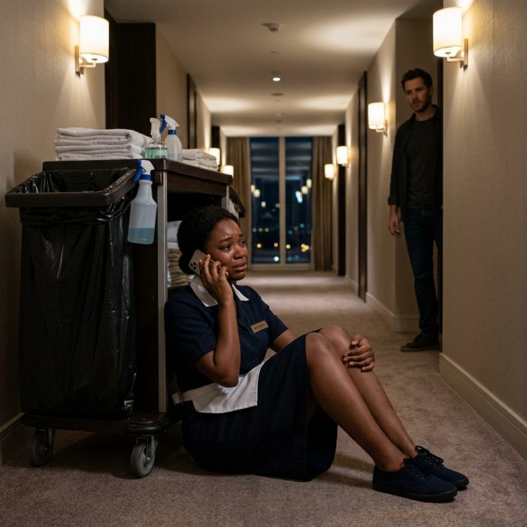 The Billionaire Heard a Hotel Maid Crying in the Hallway—Then He Handed Her a Black Card With His Home Address
