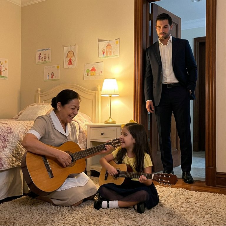 A Millionaire Ignored His Daughter’s Drawing—Then a Maid’s Guitar Brought Music Back to Their Home