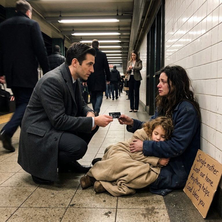 A Billionaire Gave a Homeless Single Mother His Unlimited Credit Card—Then Checked His Phone