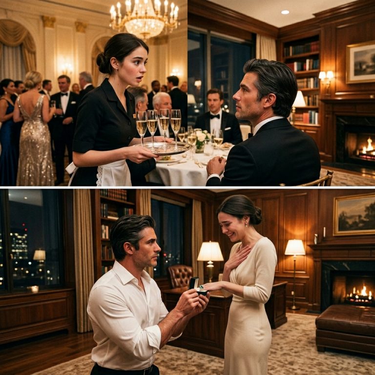 The Champagne Flute Trembled in My Hand—Then His Gray Eyes Found Me and Everything Changed