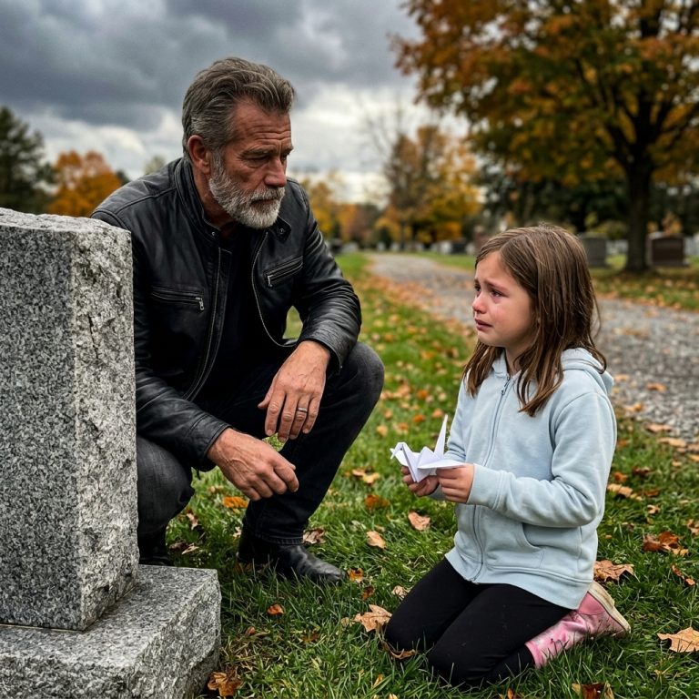 A Biker Found a Little Girl Crying at His Son’s Grave—Then She Showed Him a Letter That Changed Everything