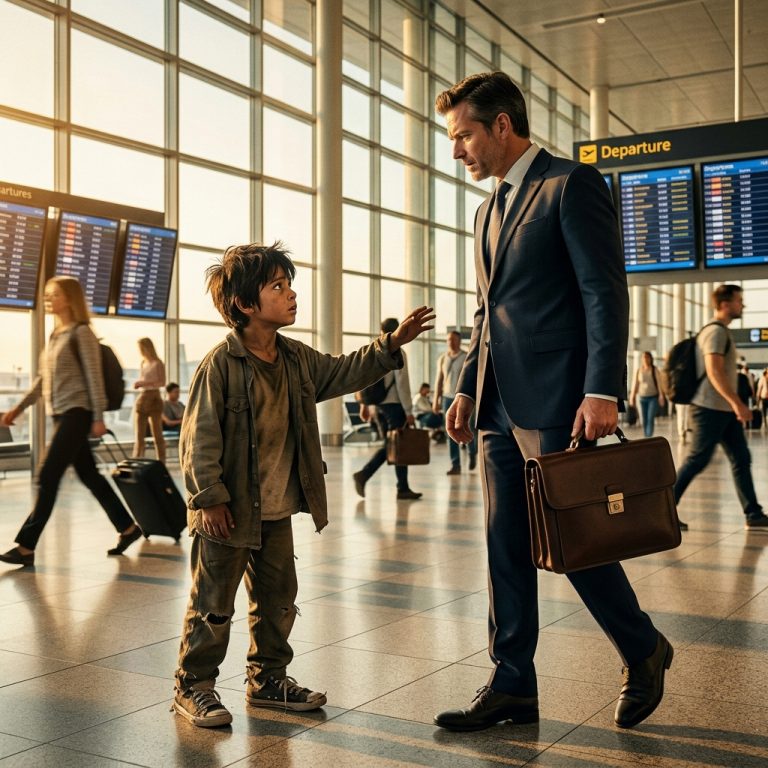 A Homeless Boy Stopped a Billionaire at the Airport—His Warning Saved Everyone