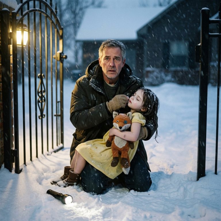 A Frozen Girl Collapsed at a Millionaire’s Gate—Then He Found the Note Hidden in Her Dress