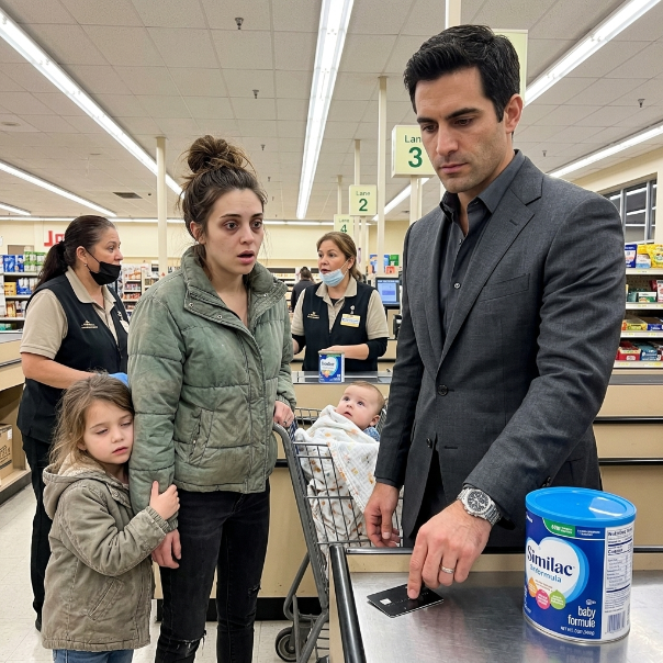 A Single Mom’s Card Was Declined for Baby Formula—Then a Stranger in a Charcoal Suit Followed Her Home and Changed Everything
