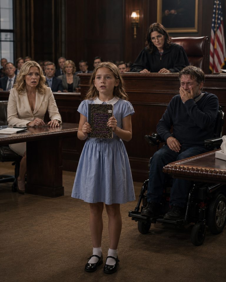 “I’m my daddy’s lawyer,” 7-year-old Lily Callahan announced in a packed New York courtroom. Her father was in a wheelchair, his body ravaged by multiple sclerosis. Her mother and uncle had petitioned to take everything — his businesses, his money, and custody of Lily herself. The courtroom erupted in laughter when she pulled out a folder covered in crayon hearts. Then she opened it. What she revealed left the gallery gasping, made her mother go pale, and changed the outcome of a $140 million case forever.