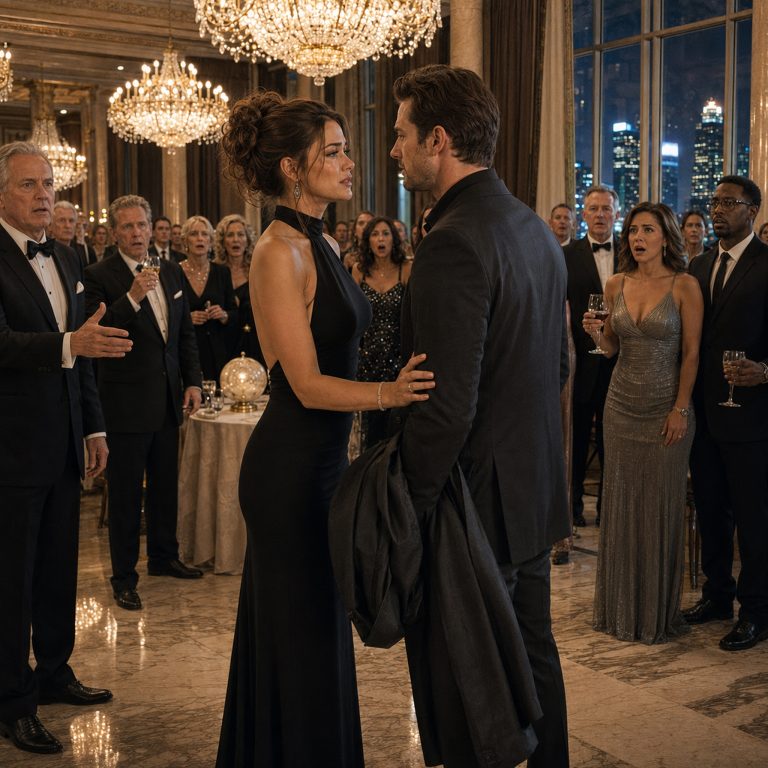 “You have no idea what kind of man he is,” the woman in the black gown whispered, crossing a silent ballroom to stand before a man everyone had dismissed all evening. He was the one wearing an old suit, standing in the corner, invisible to everyone. Then she said four words that changed everything — and the entire room realized they had been measuring the wrong man for 20 years.