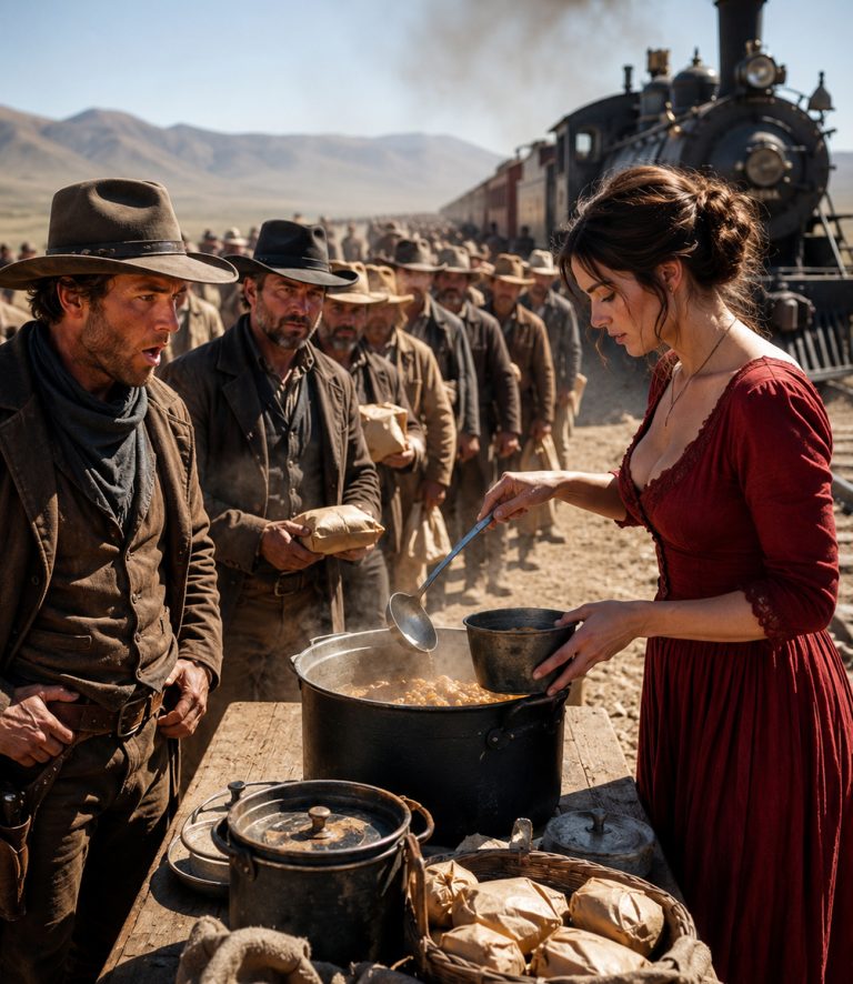“She stepped off the wagon in a red silk dress that had no place on a Wyoming ranch. I’d sent for a wife, but this fragile woman who couldn’t meet my eyes seemed like a mistake I’d have to feed and clothe until we both starved. Then the Crawfords needed help with a cattle drive — and I realized I’d have to feed twenty hungry men with nothing but burnt biscuits and shame. But that night, something happened in my kitchen. Something that made me understand I hadn’t sent for help at all. I’d sent for a miracle.”