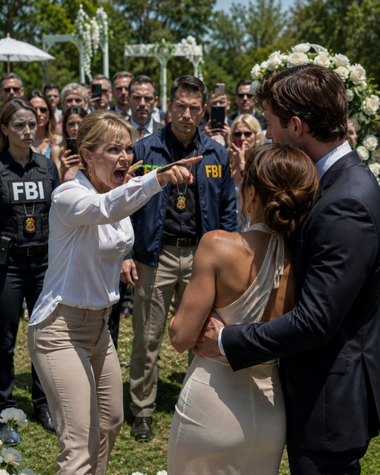 Margaret Whitmore grabbed the bride’s bouquet from 8-year-old flower girl Amara’s hands and hurled it into the gutter. “Get this ghetto trash off my street before I call immigration on every last one of you.” Her spit landed on the groom’s polished dress shoes as she screamed inches from his face. The groom stood motionless, jaw tight, while his new wife clutched her ivory dress. 60 wedding guests watched in horror as Margaret kicked over the champagne table. Then the groom reached into his jacket pocket — and pulled out something that made the police officers stand at attention. The racist neighbor had just made the most catastrophic mistake of her life.