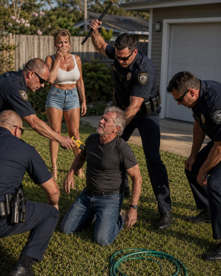 “Mr. Tolmage, you are under HOA arrest,” the fake cop said as he raised his baton in my own driveway. I’d been an FBI agent for 28 years — I knew what was coming. I let him swing. The taser hit my chest, and I went down in my St. Augustine grass. Then I heard 92 seconds of silence — and my old colleagues came through the gate.