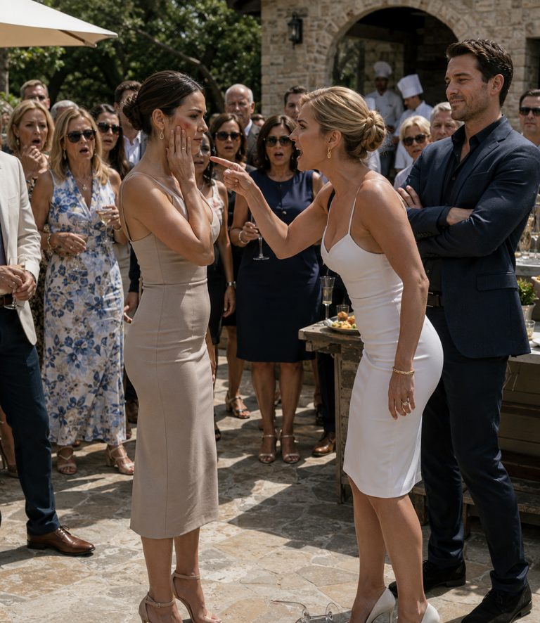 “The slap that burned my left cheek at our family barbecue didn’t just humiliate me in front of 50 people — it triggered a secret legal contract that would completely destroy my brother’s life. As I walked away while my sister-in-law laughed and my brother loudly demanded I get on my knees and apologize, I didn’t shed a single tear. They had no idea that by throwing me out of their beautiful mansion, they’d just started a 72-hour countdown that would leave them broke, ruined, and completely homeless. When they walked back inside to celebrate their petty victory, a massive shock was already waiting for them in the dark.”