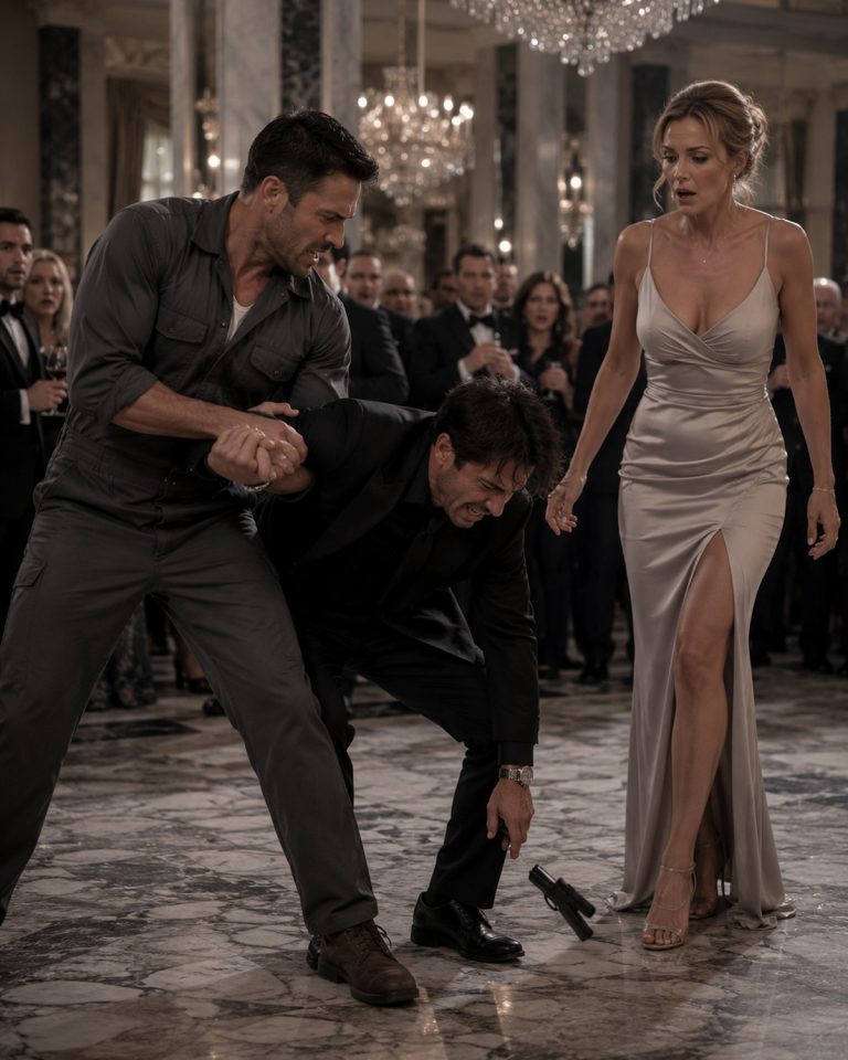 “The gunshot echoed through the crystal chandeliers before anyone could scream,” Evelyn recalled. She watched her “convenient husband” — the quiet janitor she’d married for an inheritance — move like liquid death. His hand caught the assassin’s wrist, twisted, and bone cracked through the ballroom. She’d married a ghost with a trigger finger, and now the entire intelligence community was hunting them both.