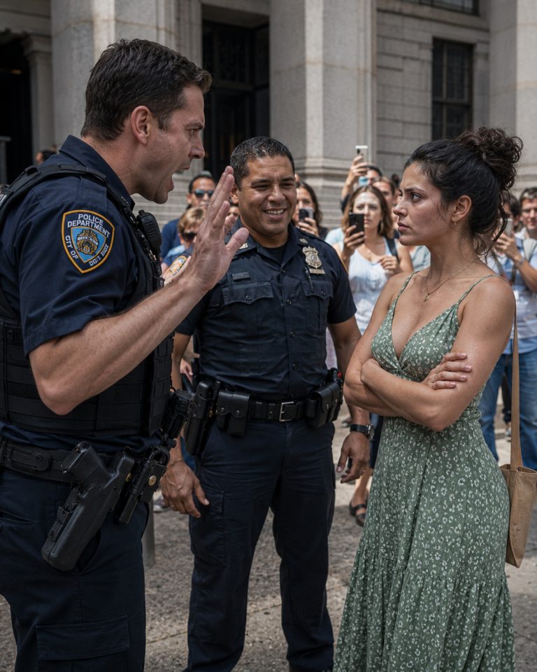 “Service entrance is around back. This door is for real guests only.” That’s what Sergeant Dale Horvath told the black woman in the emerald dress when she tried to enter City Hall. She showed him her ID. She showed him her invitation. She told him her name four times. Then he struck her — hard enough to throw her into a marble pillar. Her mother’s pearl earring cracked on the stone steps. She was bleeding when they handcuffed her. But inside, her husband was about to be sworn in as mayor.