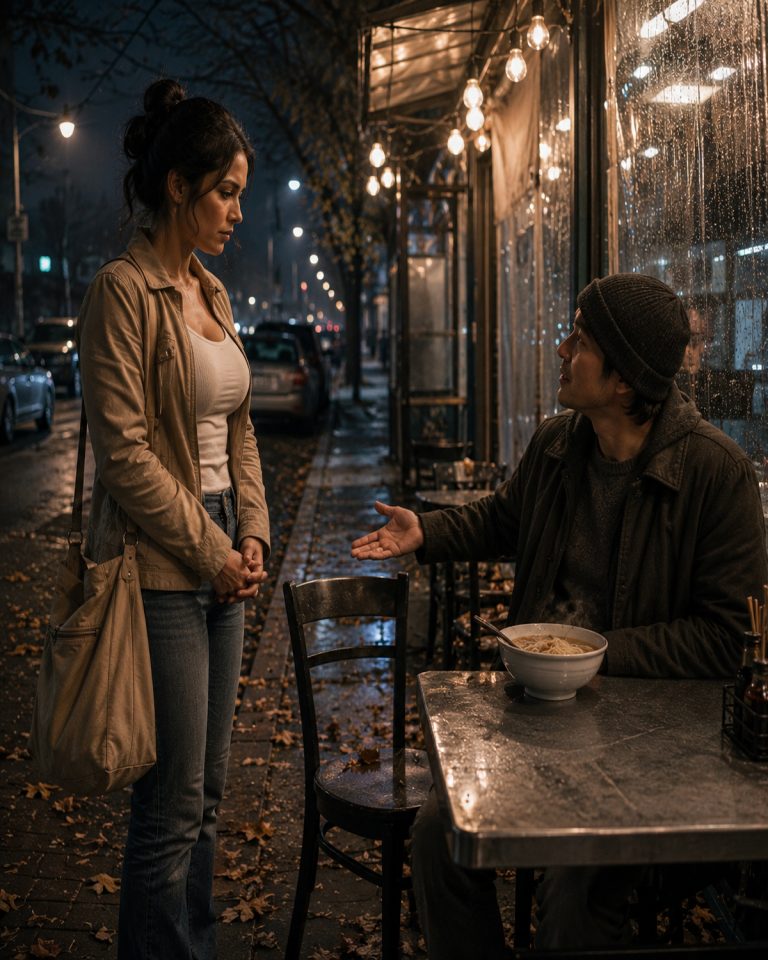 “I hate that I’m asking this,” she said, her voice steady but her eyes begging. “Is there any chance you’re not going to finish that?” The man in the wool cap looked at the bowl of soup, then at her thin jacket in the October cold. He could have given her the leftovers. He could have walked away. Instead, he ordered her a fresh bowl and pulled out a chair. That one decision started a chain of events no one could have predicted — a friendship, a conspiracy hidden inside city hall, and a love neither of them saw coming.
