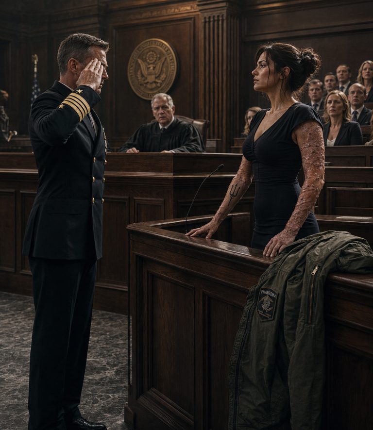 “Take that off,” the judge commanded, his voice cracking across the courtroom like a gavel. The woman in the faded olive jacket stood straight the way soldiers do — until an admiral in the hallway stopped breathing. He recognized the call sign stitched in black thread on her shoulder: Phantom 4. Four years ago in the mountains of Yemen, that call sign was the last voice his dying SEALs heard before they made it home. And the judge’s arrogance was seconds away from destroying an innocent man’s only chance at the truth.