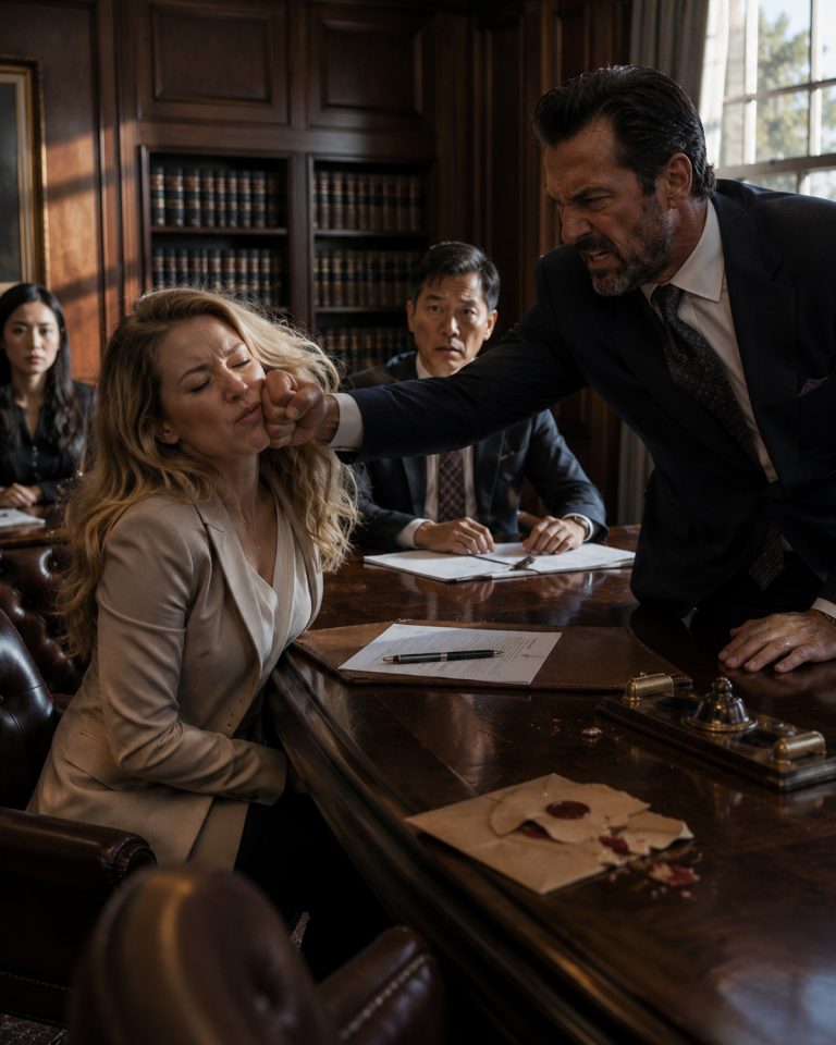“I smiled at the exact moment the lawyer broke the wax seal and read the reserved addendum. Just a smile—and Calvin lunged across the conference room, striking me in front of everyone. He thought that slap would wipe the smile off my face. But my smile wasn’t for him. It was for the legal trap that had already snapped shut weeks ago. My stepfather had spent 18 months bleeding my grandmother’s estate dry, forging her signature, and planning to steal everything. He thought I was just an invisible nurse who wouldn’t fight back. He didn’t know that Grandma Violet and I had been playing a much longer game—and that his own recorded words would be the evidence that put him in prison for decades.”