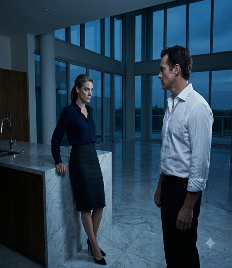 “I don’t do charity,” my billionaire boss said, standing in the empty foyer of her $6 million estate. “Move in. You and Violet get the entire east wing. No rent. No utilities. Your debt is no longer an issue.” I should have said no. Any rational man would have seen the red flags. But my apartment had black mold creeping up my daughter’s wall, and an eviction notice was taped to my door. So I moved into the fortress on the hill. Then I found the security room—surveillance photos of my old building, hidden cameras everywhere. And a stuffed bear my daughter had lost months ago sitting on the foyer table with a note that said: “See you at the board meeting.”