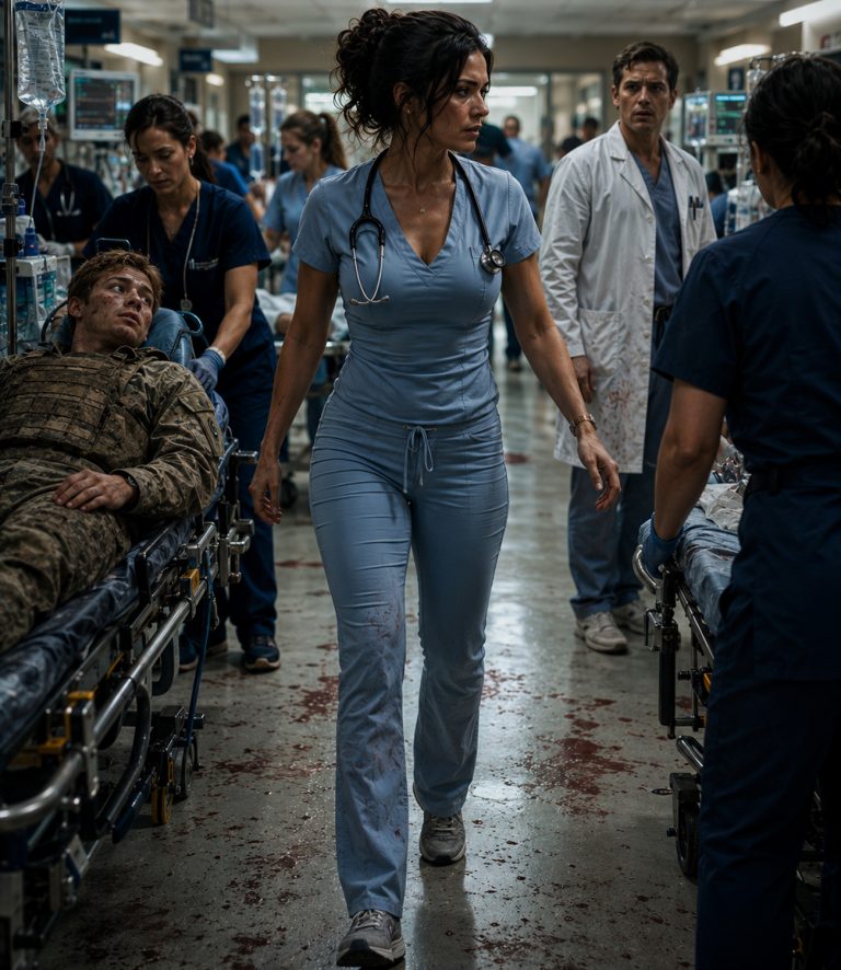 When Director Owen Mercer walked into the emergency wing after the crash, he expected chaos. What he found was something far worse — 57 critically injured survivors, every single one of them stabilized, and a hallway full of exhausted staff standing in complete silence. He turned to the nearest nurse, a young woman whose hands were still trembling, and demanded to know who had managed all of this. She didn’t meet his eyes when she answered. She just pointed toward the exit doors and said quietly that it had been the nurse they’d suspended that morning — the woman security had walked out of the building just hours before.