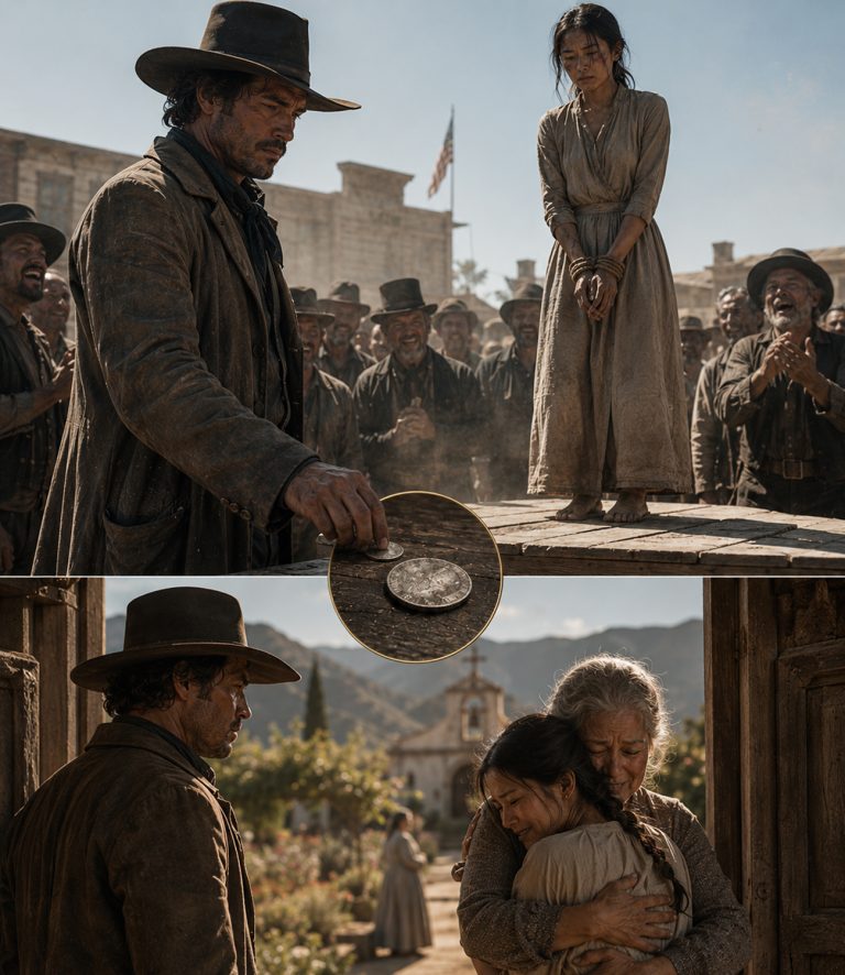“You’ll regret this,” the Chinese girl said when the rancher paid $2 for her at the auction. The crowd laughed. $2 was barely the price of new boots or a night at the saloon. Cole Donovan cut her ropes and said, “I’ve regretted worse—not today.” She promised she’d never obey him. Then fire tore through his barn that night. He’d saved her from the auction block—but she knew who had set the flames. And the truth she carried about his past would either destroy them both—or finally set him free.