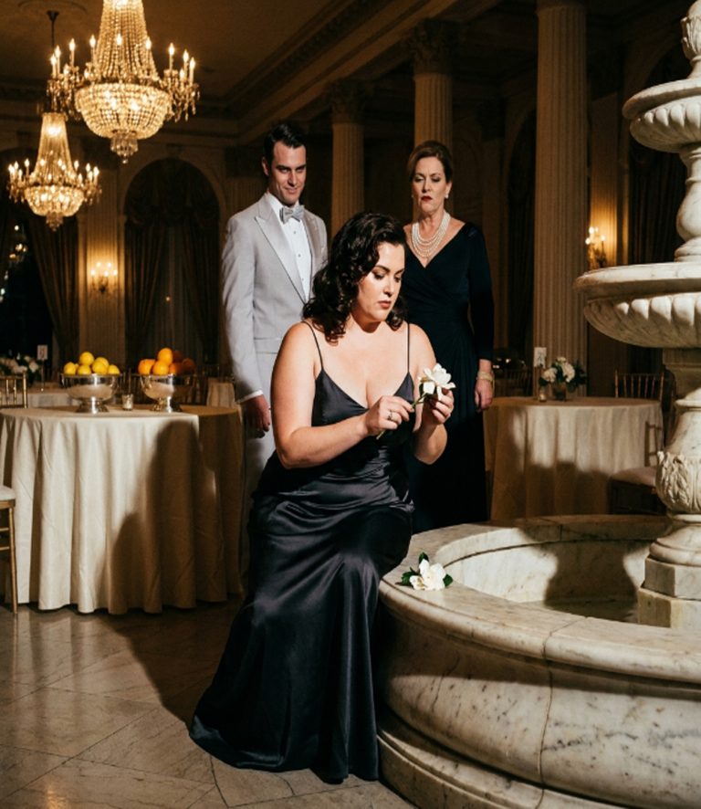 Nina Reyes was on her knees beside a marble fountain when the first white gardenia snapped. Someone had twisted it low, where the wire armature disappeared beneath moss and glass pebbles — and she was the only person who knew her work well enough to see it wasn’t an accident. The gala was full of old money, crystal chandeliers, and her ex-boyfriend, who had once stolen her client list and now wanted her ruined. But when a sealed envelope disappeared from beneath a place card, the man everyone feared asked her one question she didn’t expect. “Who broke the flower?” he said. Then he moved her name card to the host table.
