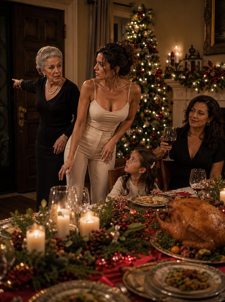 “The turkey was still steaming on the table when my mother stood up and pointed at the door. ‘Get out. Take your daughter with you.’ The room went silent except for my sister’s wine glass as she set it down, smirking. ‘Because you’re divorced now,’ my mother said, her voice sharp enough to cut through the silence. ‘And divorced women don’t deserve a seat at this table. Not on Christmas. Not in my house.’ My sister laughed like it was entertainment. I felt my six-year-old daughter’s small hand tighten around mine. ‘Mama, did we do something wrong?’ she whispered. I couldn’t answer. Not in that room. So I picked up her coat, took her hand, and walked out into the cold. That was the last time I spoke to my mother for eight years—and the night I decided to build something my family could never take away.”