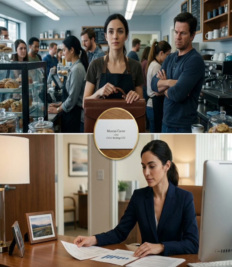 “The briefcase sat under the chair like it had always belonged there—patient, unremarkable, invisible to anyone who wasn’t looking.” Marcus Carter left it at 7:43 a.m., ordered his usual black coffee, and walked out without it 90 minutes later. A cafe waitress named Emily found it. She could have left it behind the counter. Instead, she drove 40 miles in a rental car with a cracked mirror to return it to a stranger. He offered her $5,000. She said no. He offered more. She said no again. Then he offered her something she never expected—and it changed everything.