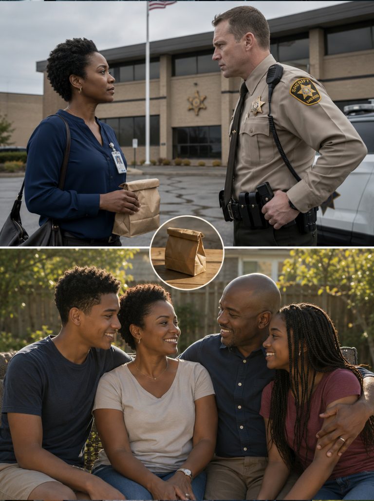“Ma’am, what’s your business here?” the deputy demanded, blocking her path in the police station parking lot. She was a 42-year-old nurse with a hospital badge around her neck, carrying her husband’s lunch. She parked legally, walked legally, and stood still — but apparently, that was crime enough. He had no idea that lunch was for the man inside, the man who runs this department. In four minutes, this deputy’s career begins to end. And what started as an ordinary errand would expose a system that had been operating for years.